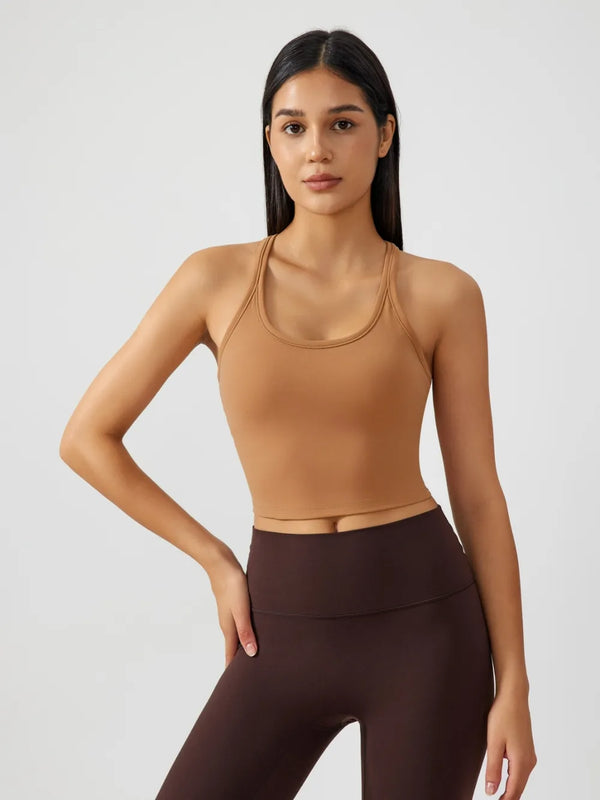 Millennia Scoop Neck Active Tank with Detachable Chest Pads