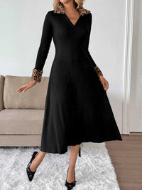 Leopard Cuff Johnny Collar Midi Dress 100100468424761 47 Affordable Fashion Under $100 Jerry's Apparel 