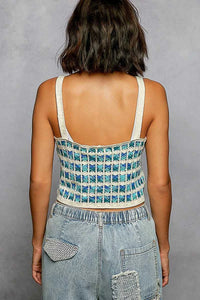 POL Cropped Crochet Cami with Scalloped Edge 100100794291117 27 Women's Tops Collection Jerry's Apparel 