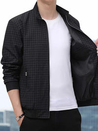 Men's Plus Size Plaid Lightweight Zip-Up Jacket 100400758025131 54 Affordable Fashion Under $100 Jerry's Apparel 