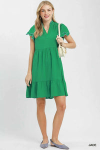 Umgee Scallop Flutter Sleeve Tiered Mini Dress 100100837491408 62 Affordable Fashion Under $100 Jerry's Apparel 
