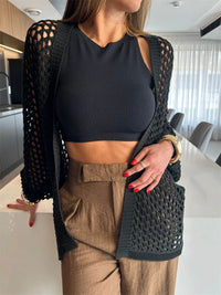Hollow Out Open Front Cover-Up