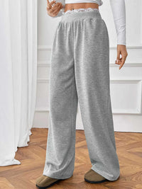 Lace Detail Wide Leg Casual Pants 100100750566333 33 Affordable Fashion Under $100 Jerry's Apparel 