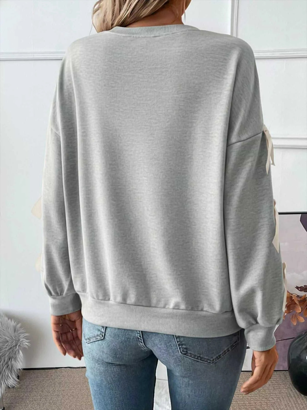 Bowknot Sleeve Round Neck Sweatshirt 100100401151060 31 Affordable Fashion Under $100 Jerry's Apparel 