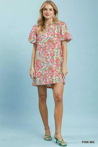 Umgee Paisley Floral Puff Sleeve Shift Dress 100100754521876 55 Gifts for Her Jerry's Apparel 