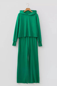 Solid Color Hooded Long Sleeve Elastic Waist Pocket Pants Set 101001390590335 86 Affordable Fashion Under $100 Jerry's Apparel 