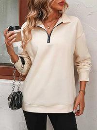 Quarter Zip Dropped Shoulder Sweatshirt 100100362581547 41 Affordable Fashion Under $100 Jerry's Apparel 