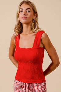 SO ME Floral Jacquard Seamless Tank Top