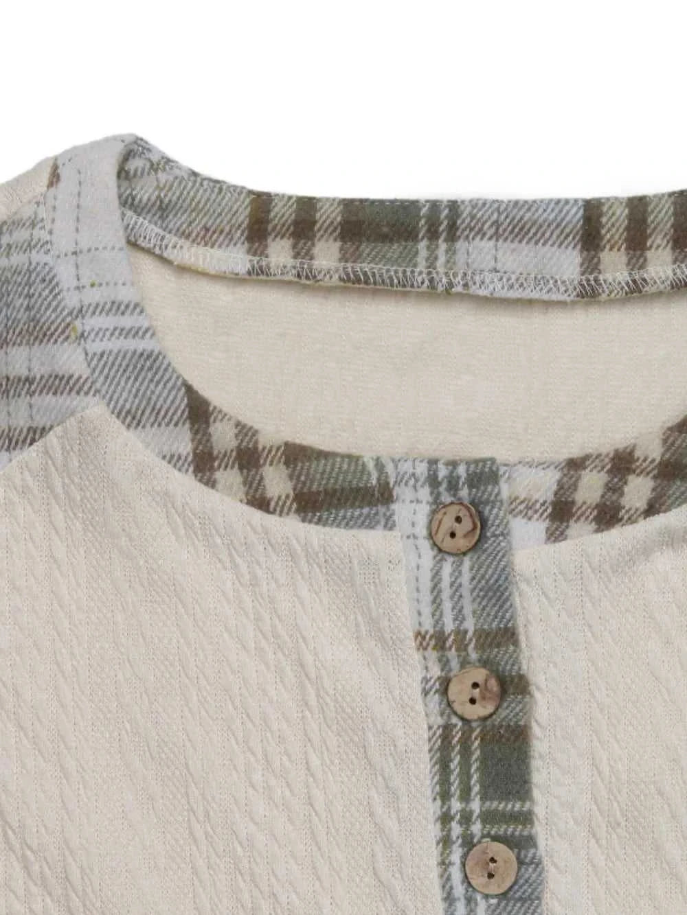 Perfee Plaid Half Button Long Sleeve T-Shirt 100100704091135 40 Affordable Fashion Under $100 Jerry's Apparel 