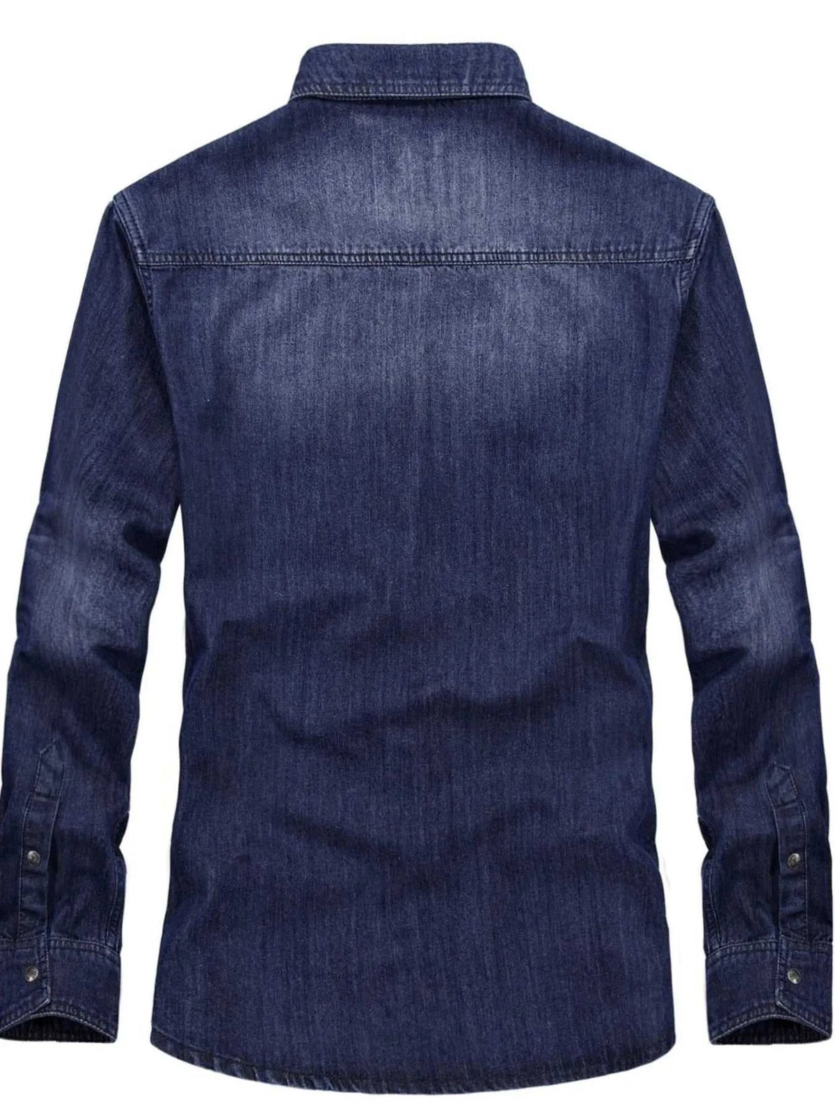 Men's Plus Size Classic Washed Denim Shirt with Double Chest Pockets 100400595853363 57 Affordable Fashion Under $100 Jerry's Apparel 
