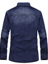 Men's Plus Size Classic Washed Denim Shirt with Double Chest Pockets 100400595853363 57 Affordable Fashion Under $100 Jerry's Apparel 