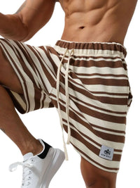 Men's Plus Size Drawstring Striped Shorts