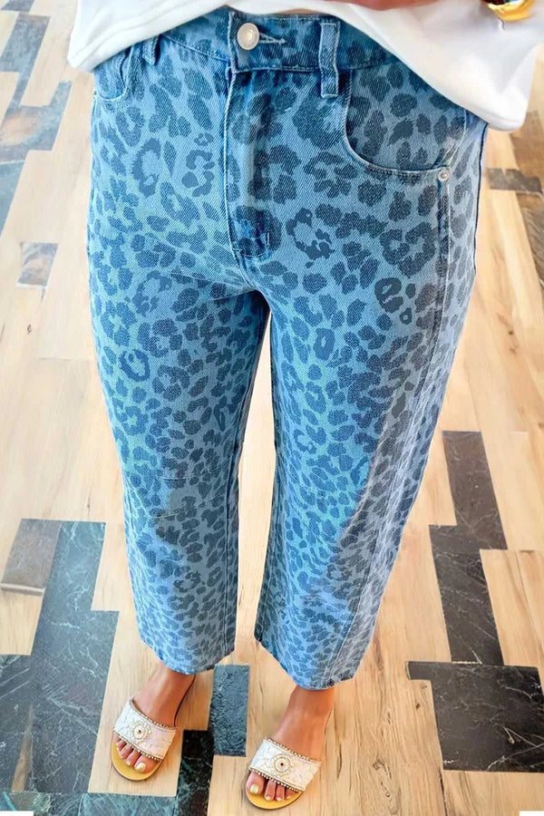 Leopard Print High-Waisted Relaxed Fit Jeans 100100596001188 69 Affordable Fashion Under $100 Jerry's Apparel 