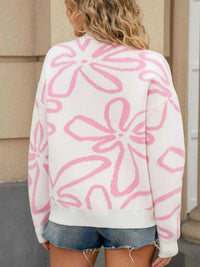 Flower Crew Neck Long Sleeve Sweater 100100780503301 49 Affordable Fashion Under $100 Jerry's Apparel 