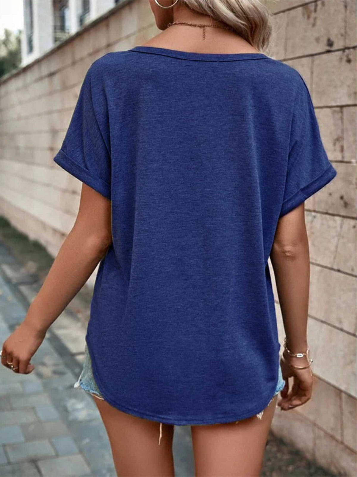 Full Size Decor Button Short Sleeve T-Shirt Plus Size 100100492662512 24 Affordable Fashion Under $100 Jerry's Apparel 