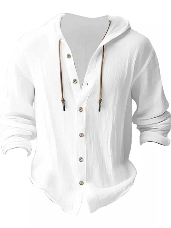 Men's Full Size Drawstring Button Up Hooded Shirt Plus Size 100400342526888 29 Affordable Fashion Under $100 Jerry's Apparel 