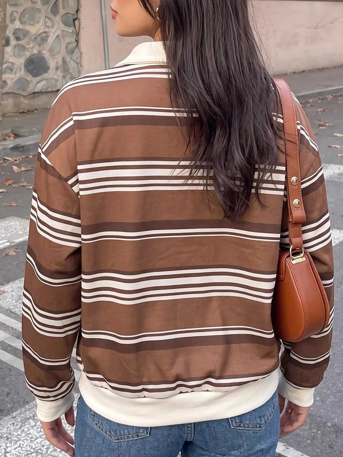Striped Dropped Shoulder Sweatshirt 100100762570842 33 Affordable Fashion Under $100 Jerry's Apparel 