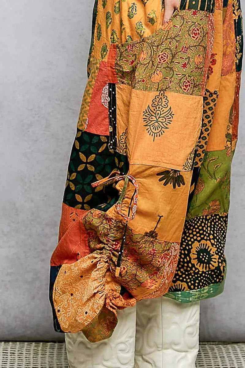 POL Printed Patchwork Wide Leg Pants with Adjustable Side Drawstring 100100789991970 61 Affordable Fashion Under $100 Jerry's Apparel 