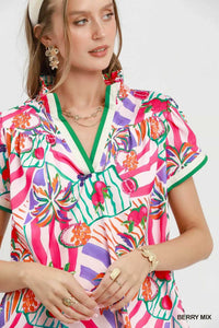 Umgee Tropical Print Collared Shift Dress 100100986501348 57 Affordable Fashion Under $100 Jerry's Apparel 