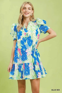 Umgee Floral Puff Sleeve Tiered Mini Dress 100100398531614 60 Affordable Fashion Under $100 Jerry's Apparel 
