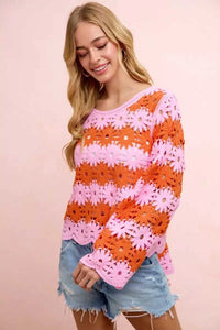 BiBi Flower Crochet Knit Top 100100317131724 56 Affordable Fashion Under $100 Jerry's Apparel 