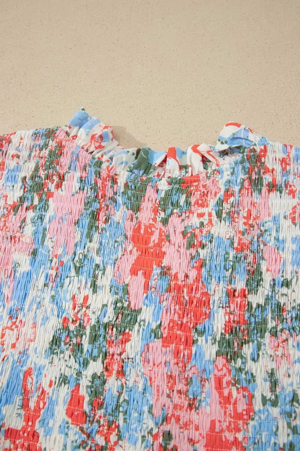 Floral Print V Neck Contrast Trim Flutter Sleeve Long Dress 100100057269818 71 Affordable Fashion Under $100 Jerry's Apparel 