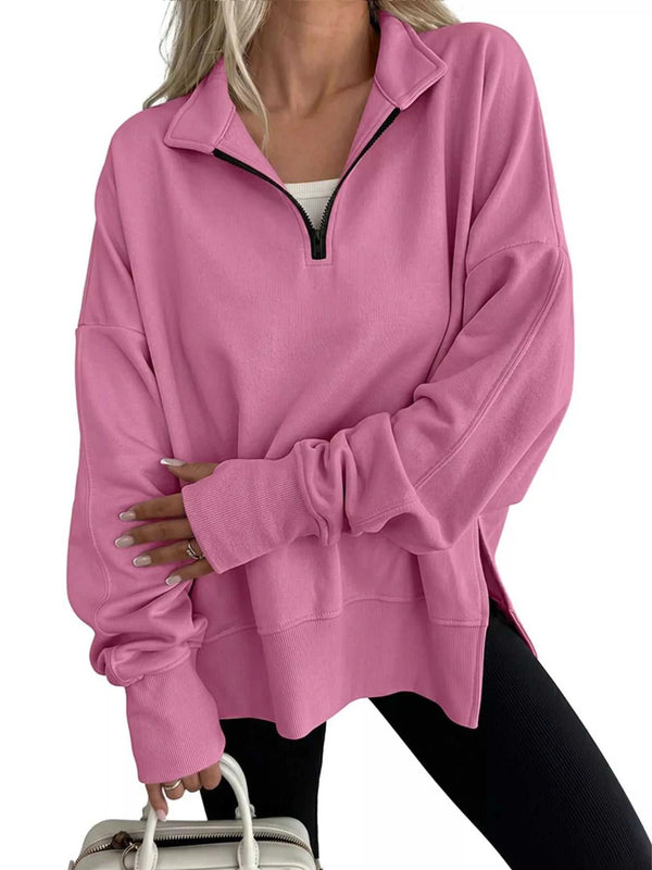 Quarter-Zip Dropped Shoulder Sweatshirt 101001101551160 56 Affordable Fashion Under $100 Jerry's Apparel 