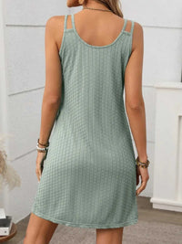 Texture Scoop Neck Double Spaghetti Strap Dress 100100561341621 23 Affordable Fashion Under $100 Jerry's Apparel 