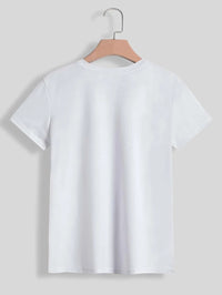 LUCKY Round Neck Short Sleeve T-Shirt