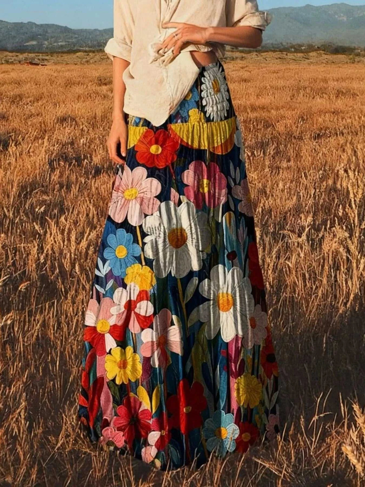 Floral Print High-Waisted Maxi Skirt 101001336112504 33 Affordable Fashion Under $100 Jerry's Apparel 