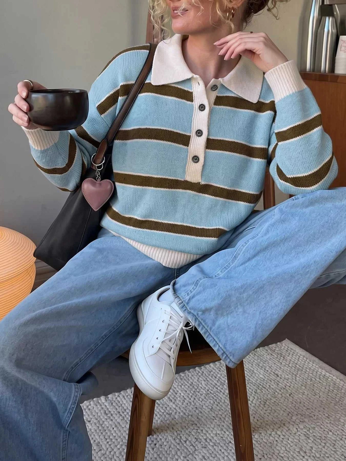 Striped Polo Collar Sweater 100100795659105 41 Affordable Fashion Under $100 Jerry's Apparel 