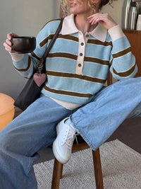Striped Polo Collar Sweater 100100795659105 41 Affordable Fashion Under $100 Jerry's Apparel 