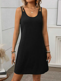 Texture Scoop Neck Double Spaghetti Strap Dress 100100561341621 23 Affordable Fashion Under $100 Jerry's Apparel 