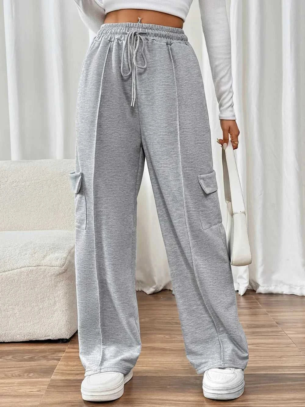 Perfee Drawstring Wide Leg Pants with Pockets 100100282861869 34 Affordable Fashion Under $100 Jerry's Apparel 