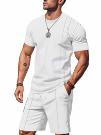 Men's Full Size Casual Striped Short Sleeve T-Shirt and Shorts Set Plus Size 100400924014862 31 Affordable Fashion Under $100 Jerry's Apparel 