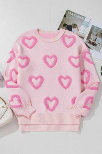 Heart Shape Bubble Sleeve Baggy Sweater 100100868213065 63 Affordable Fashion Under $100 Jerry's Apparel 