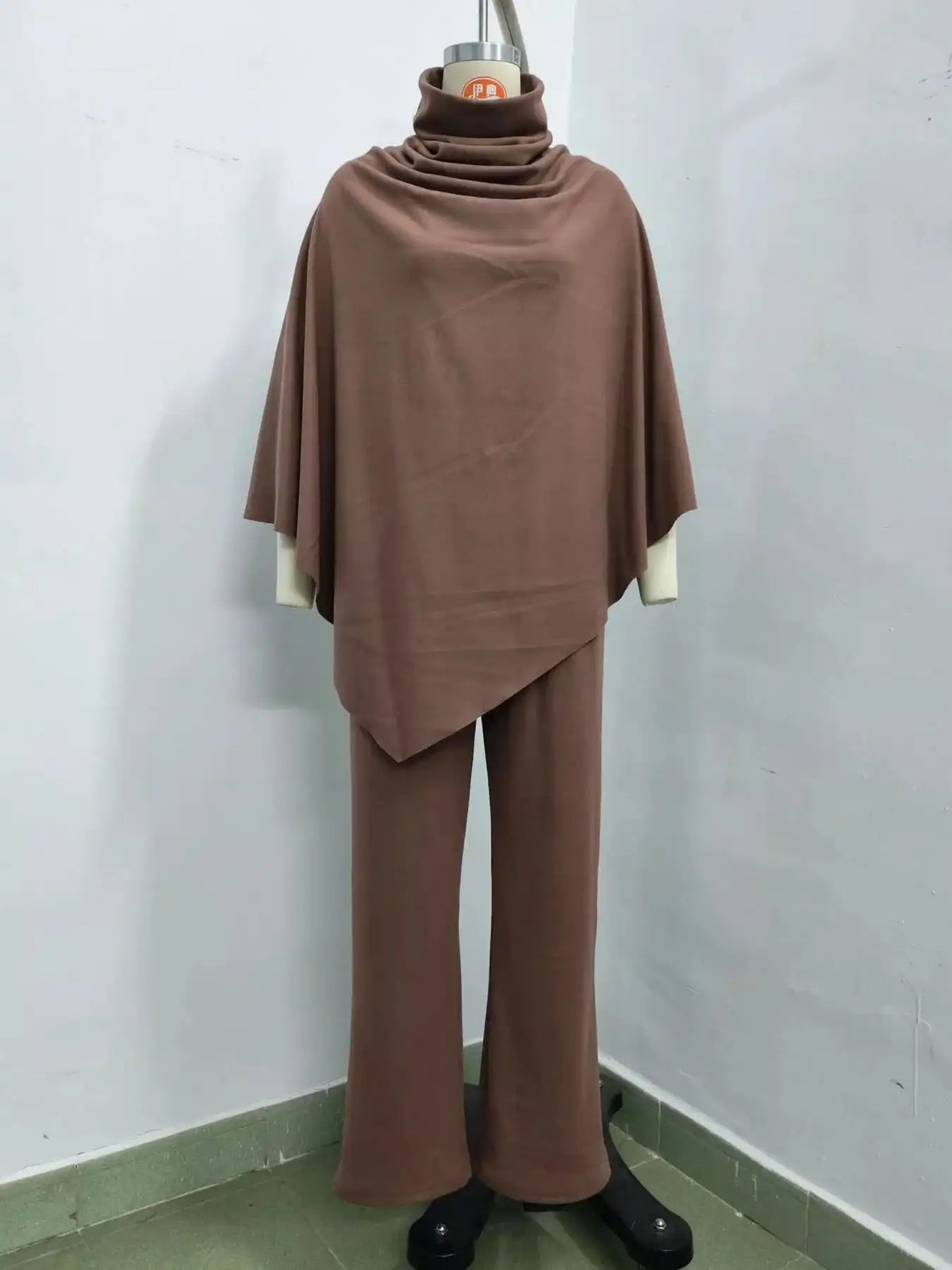Full Size Turtleneck Poncho and Wide-Leg Pants Set Plus Size 101002605950123 65 Gifts for Her Jerry's Apparel 