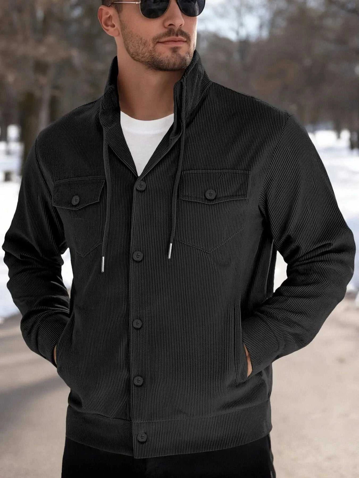 Men's Full Size Casual Corduroy Button-Down Jacket Plus Size 100400685932569 79 Affordable Fashion Under $100 Jerry's Apparel 