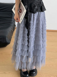 Tiered Tulle Maxi Skirt