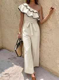 Ruffle One-Shoulder Wide Leg Jumpsuit 100100703693964 42 Affordable Fashion Under $100 Jerry's Apparel 