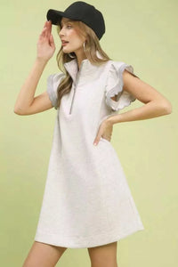 Umgee Zip-Neck Flutter Sleeve Dress 100100398431376 62 Affordable Fashion Under $100 Jerry's Apparel 