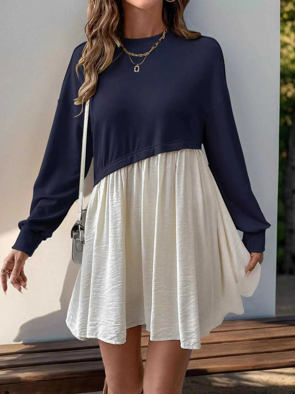 Two-Tone Dropped Shoulder Dress 100100598415938 49 Gifts for Her Jerry's Apparel 
