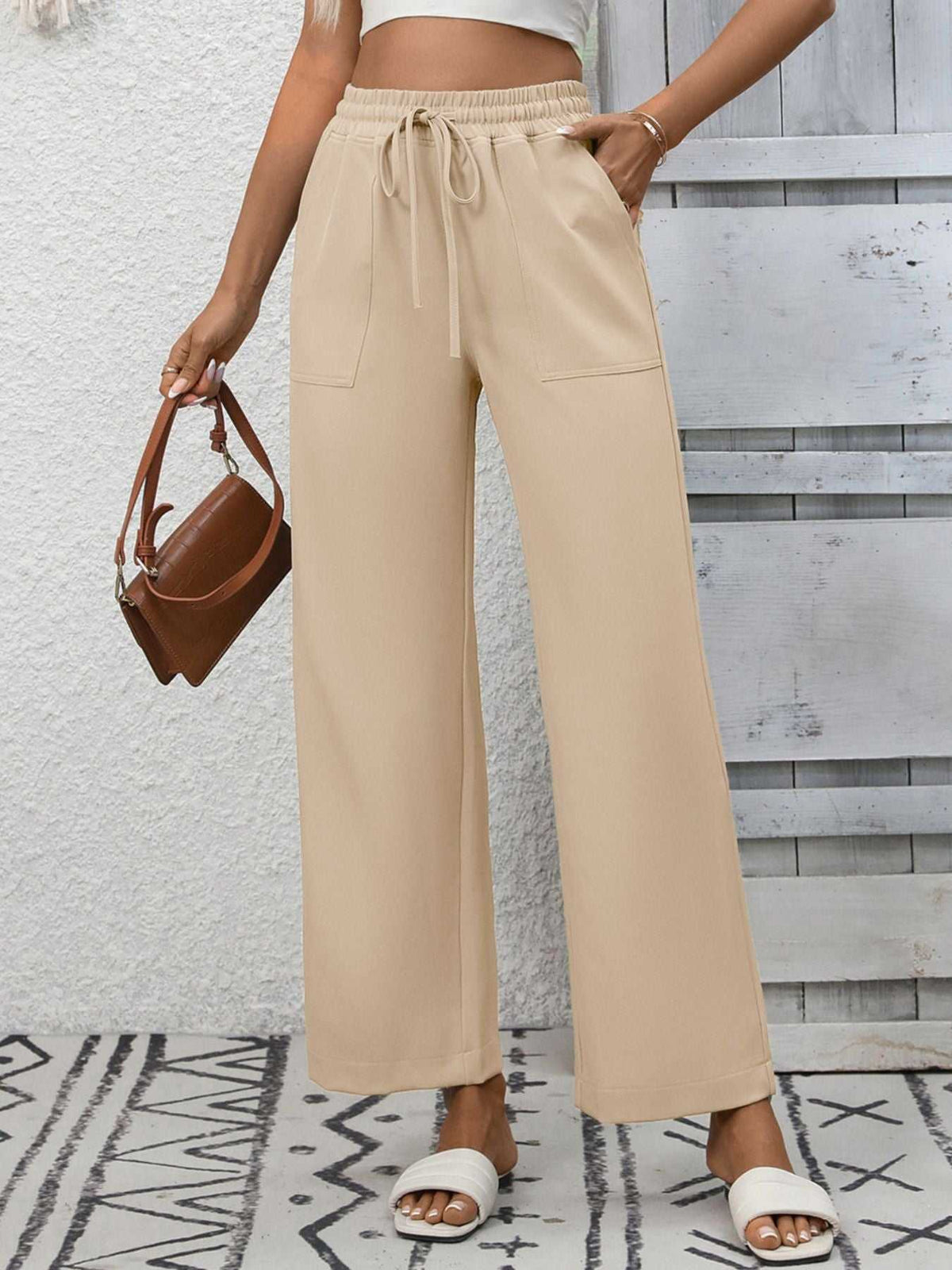 Casual Drawstring Wide Leg Pants 100100328755700 39 Affordable Fashion Under $100 Jerry's Apparel 