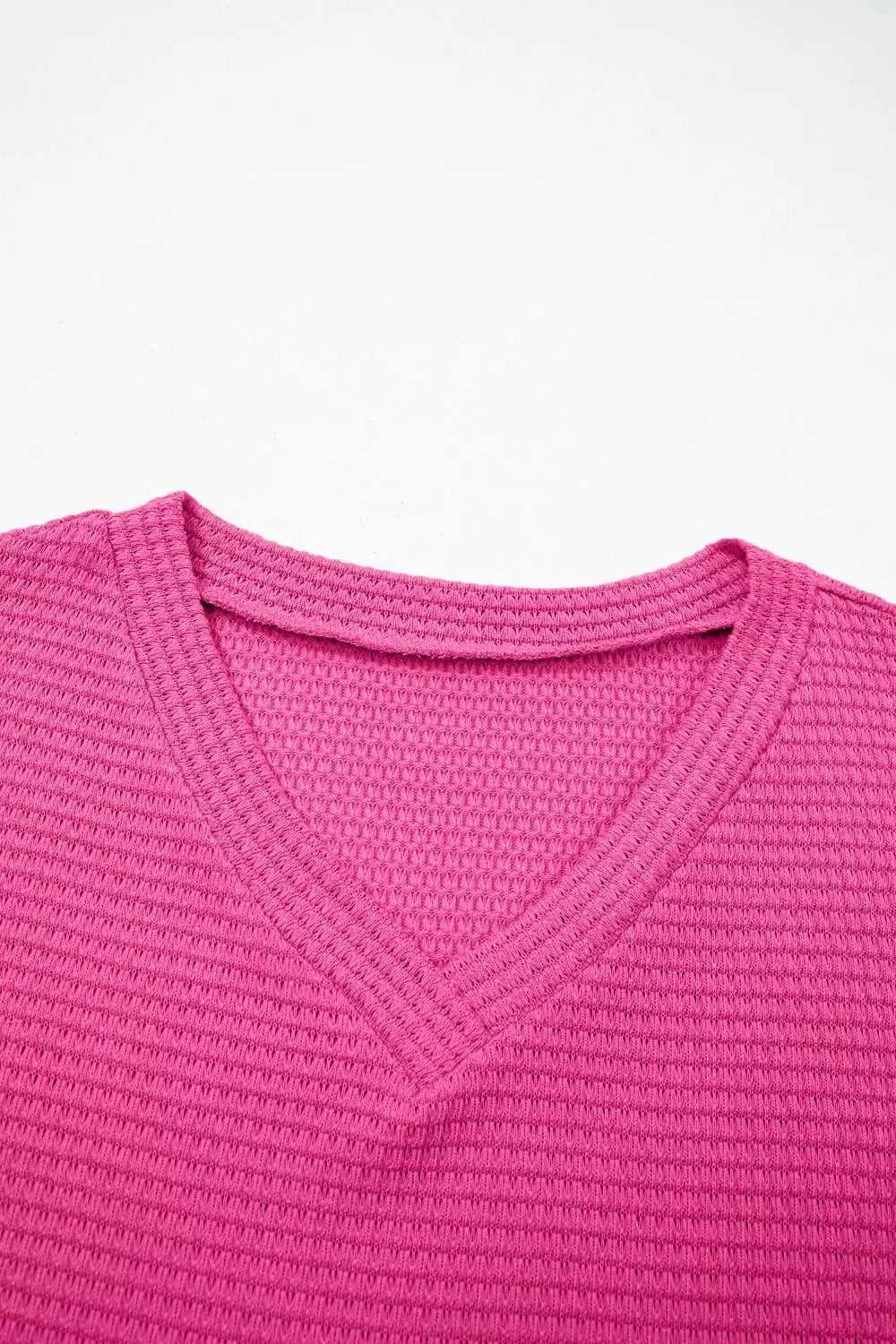 Textured Waffle Knit V-Neck T-Shirt 100100332511740 29 Affordable Fashion Under $100 Jerry's Apparel 