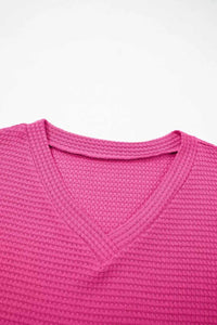 Textured Waffle Knit V-Neck T-Shirt 100100332511740 29 Affordable Fashion Under $100 Jerry's Apparel 