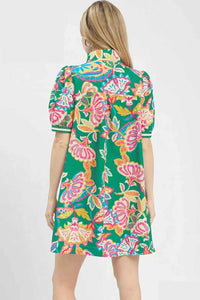 Umgee Jacquard Paisley Print Puff Sleeve Tunic Dress 100100552021964 53 Affordable Fashion Under $100 Jerry's Apparel 