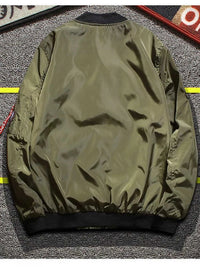 Men's Plus Size Military-Inspired Patched Bomber Jacket 100400101573004 52 Affordable Fashion Under $100 Jerry's Apparel 