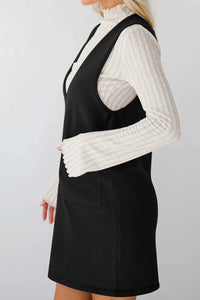 Lovelet Pocketed V-Neck Mini Sweater Overall Dress 100100283761487 35 Affordable Fashion Under $100 Jerry's Apparel 