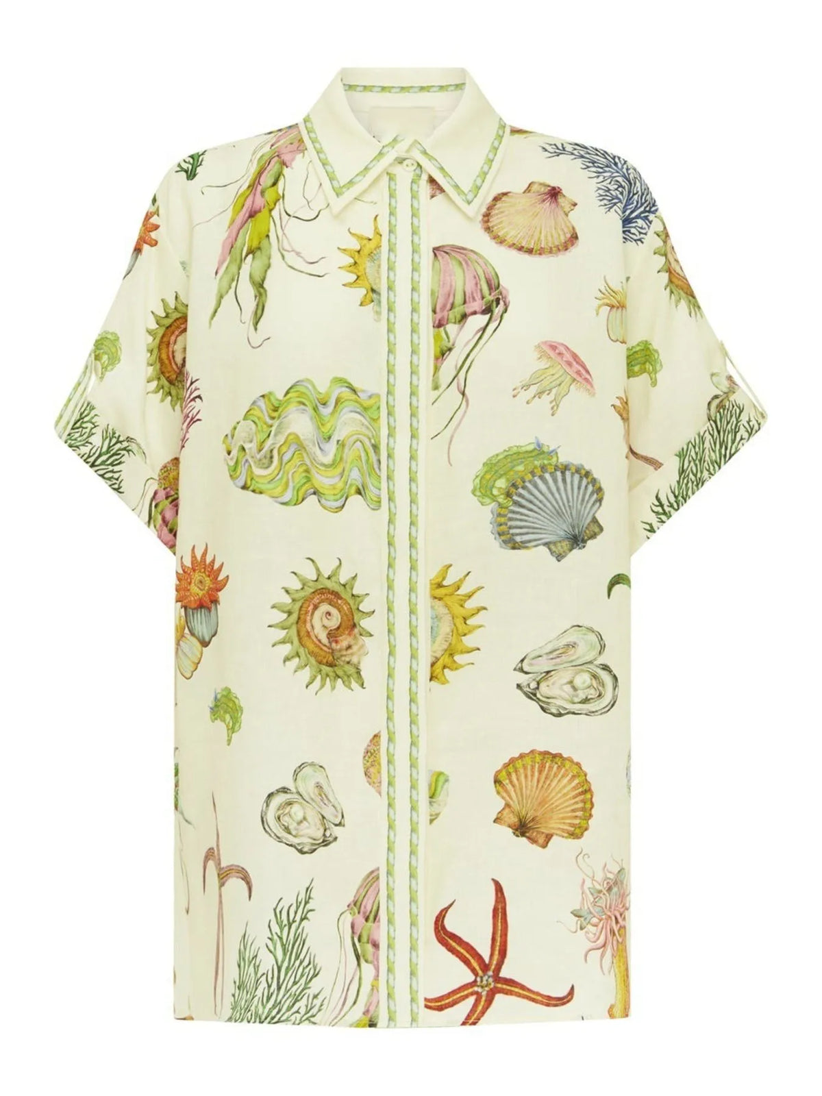 Printed Button Up Shirt and Shorts Set
