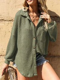 Waffle Knit Button-Down Shirt 100100280060747 40 Affordable Fashion Under $100 Jerry's Apparel 